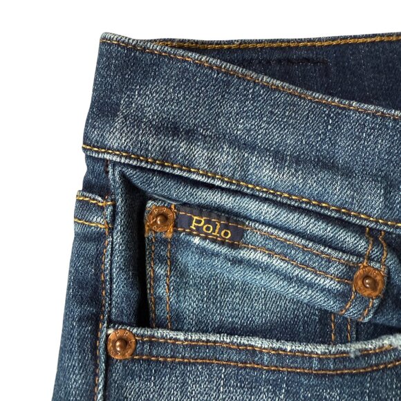 Polo Ralph Lauren 6/28 The Tompkins skinny crop medium wash stretchy frayed jean - Picture 5 of 10